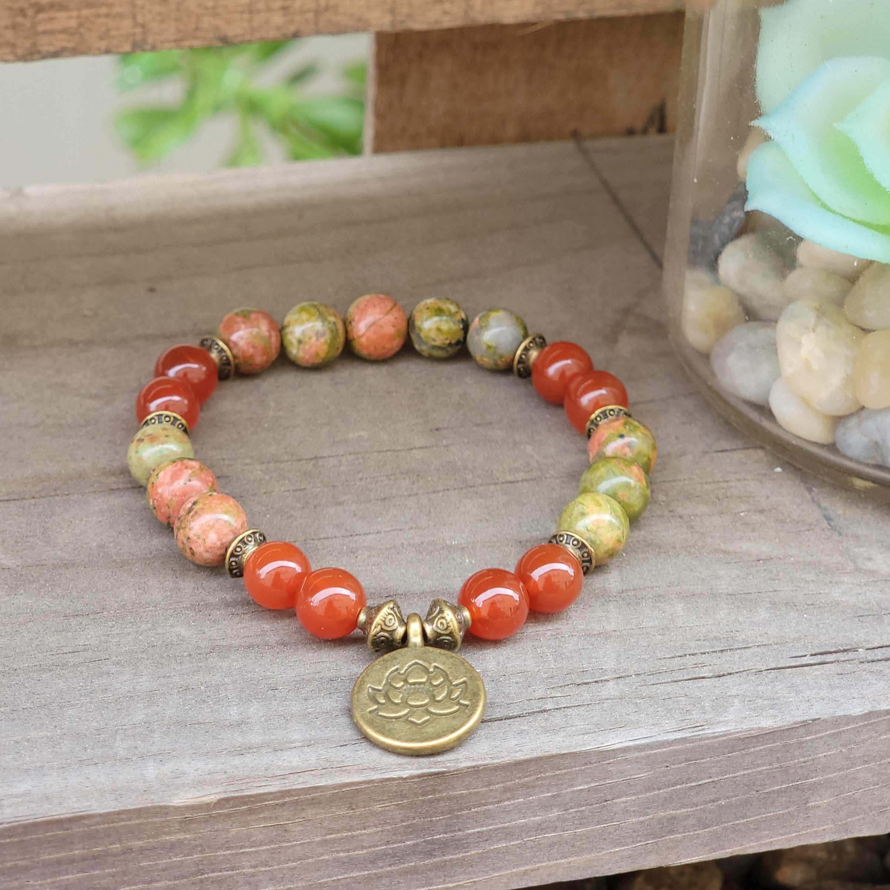 Power Bracelet 8MM. Unakite Stone - Foreign Bazaar | Online Shopping for  Jewelry & Apparel